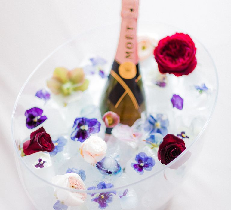 Moet in Classic Crockery Champagne Bucket | Blush Pink Opulent London Engagement Party Inspiration Planned &amp; Styled by Just Bespoke | Sanshine Photography