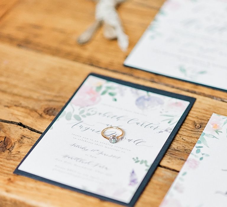 Romantic Wedding Invitation | Blush Pink, Romantic, Country Wedding Inspiration at Tithe Barn, Dorset | Darima Frampton Photography