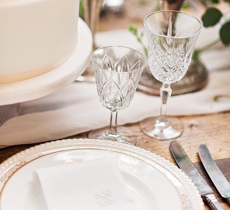 Cuy Crystal Champagne Glasses | Blush Pink, Romantic, Country Wedding Inspiration at Tithe Barn, Dorset | Darima Frampton Photography