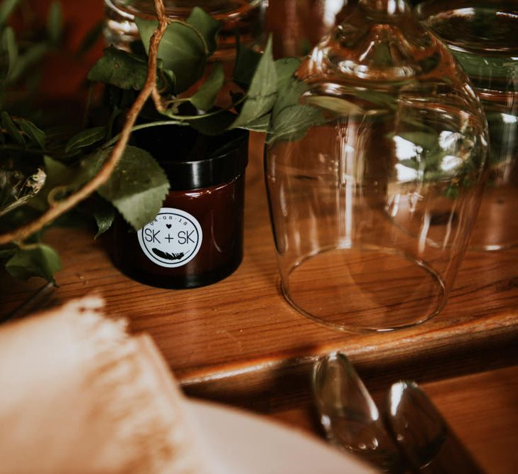 Personalised Soy Candles For Wedding // Image By Rosie Kelly Photography