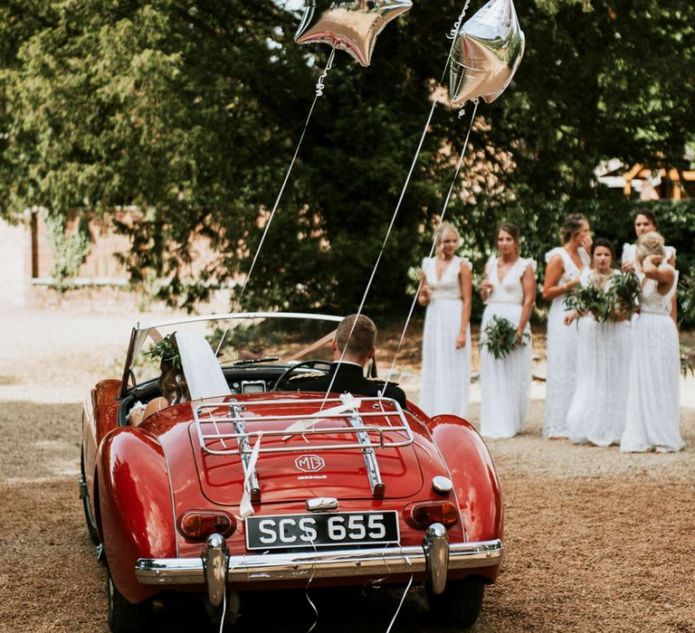 Vintage Car For Wedding // Image By Rosie Kelly Photography