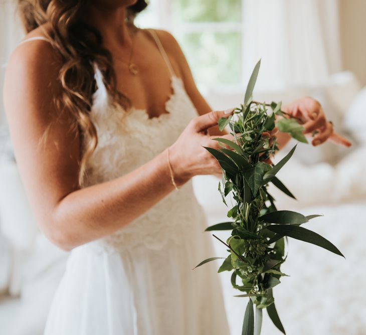 Foliage Crown For Bride // Image by Rosie Kelly Photography