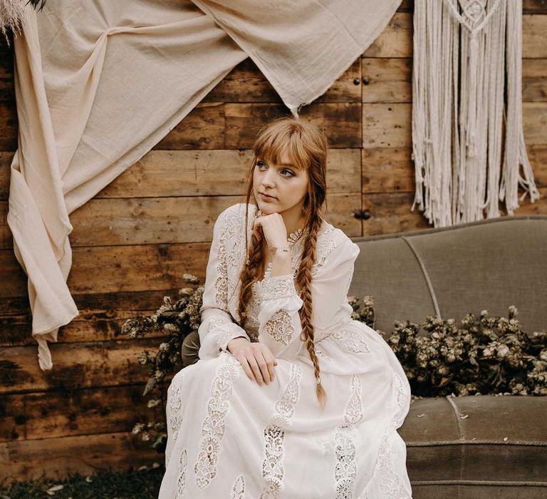 Broderie anglaise boho wedding dress. Boho wedding dresses