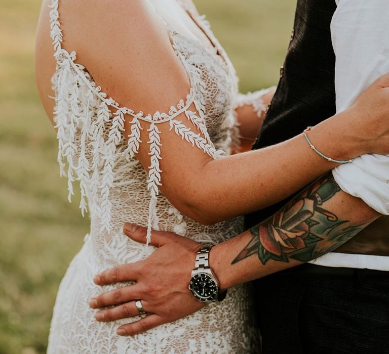 Delicate Grace Loves Lace boho wedding dress sleeve detail