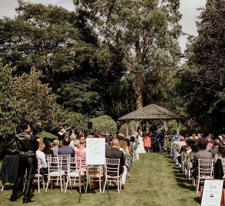 Outdoor wedding ceremony at Pelham House