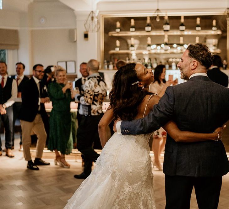 Black bride and Irish groom first wedding dance