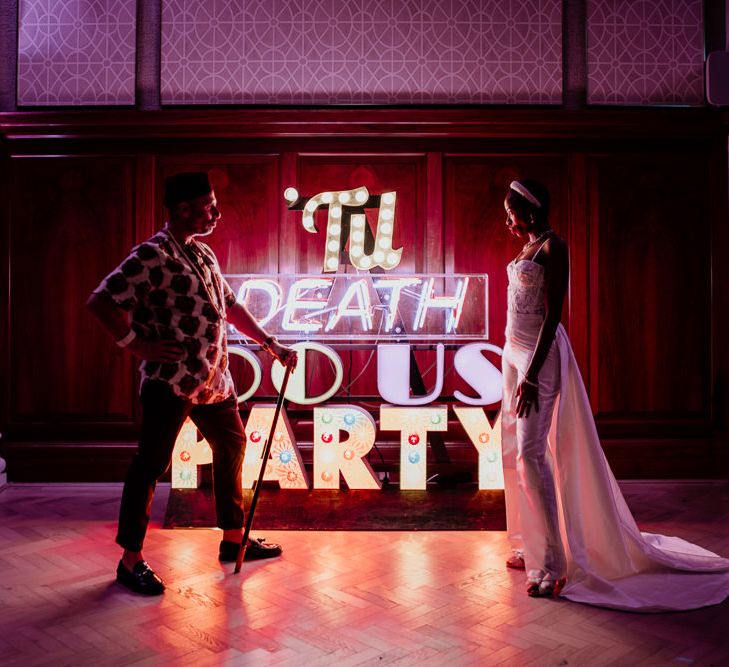 Till death do us party neon wedding sign