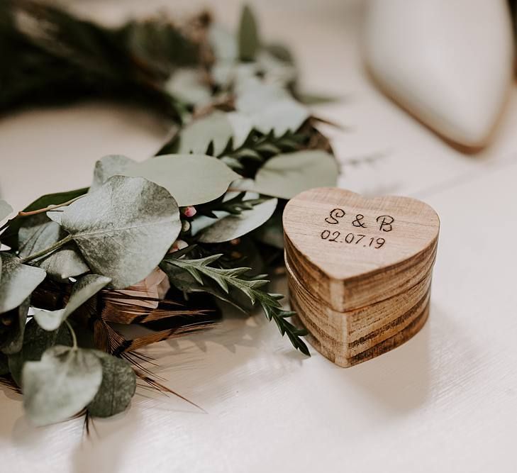 Wooden wedding ring box