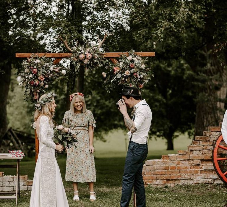 Groom gets emotional as he sees bride at ceremony