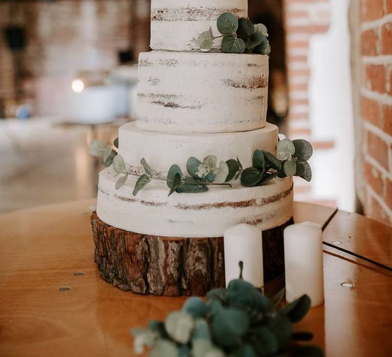 Semi-naked wedding cake