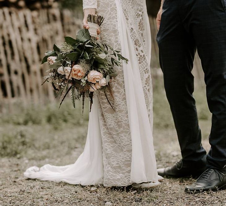 Protea bouquet for boho bride