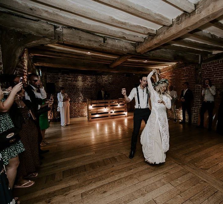 Bride and groom first dance