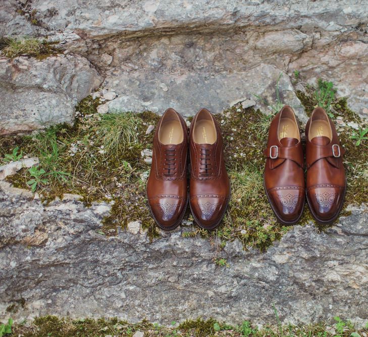 Grooms Brown Brogues and Monk Wedding Shoes