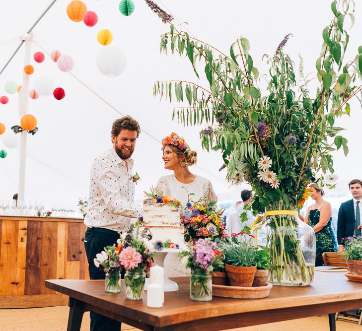 Wildflower Wedding With Naked Cake // Images By Casey Avenue Photography