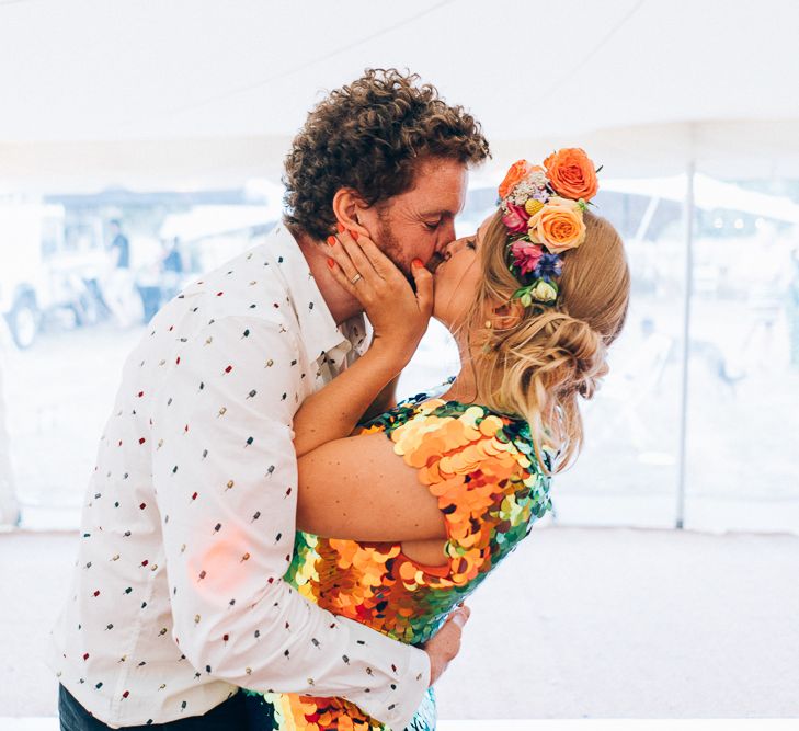 Bride In Sequinned Jumpsuit // Images By Casey Avenue Photography