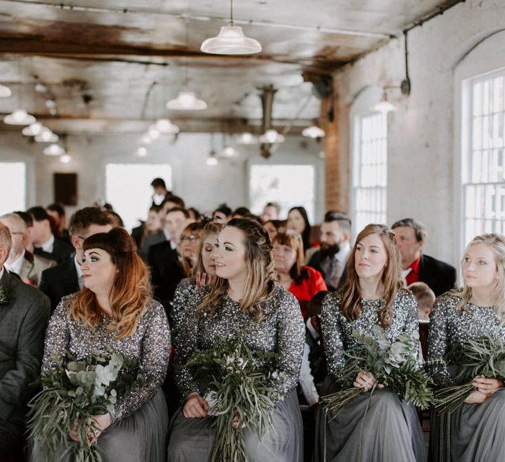 Bridesmaids In Charcoal Grey // Images By Grace Elizabeth Photo And Film