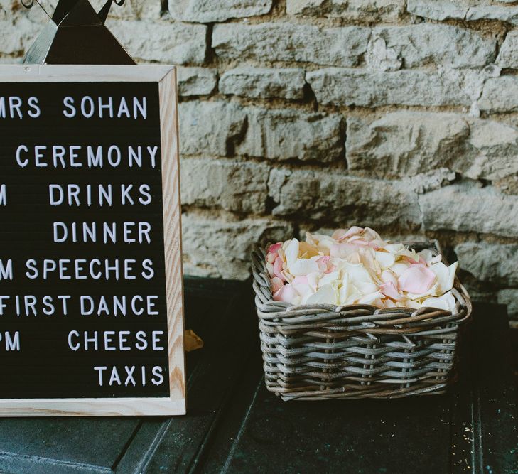 Wedding Order Of The Day Sign // Image By David Jenkins Photography