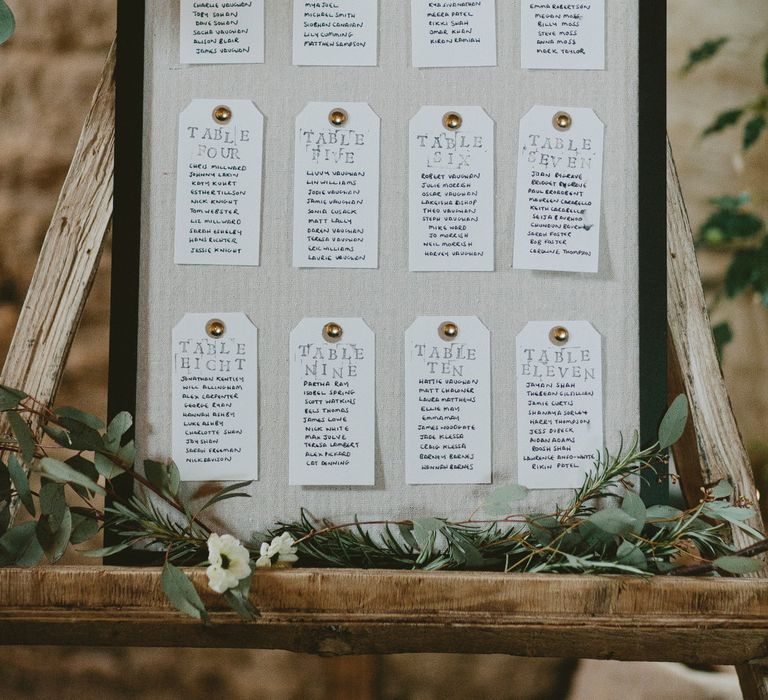 Table Plan For Wedding // Image By David Jenkins Photography