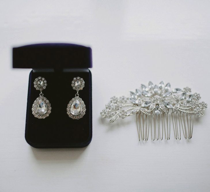 Elegant Silver Bridal Accessories // Image By David Jenkins Photography