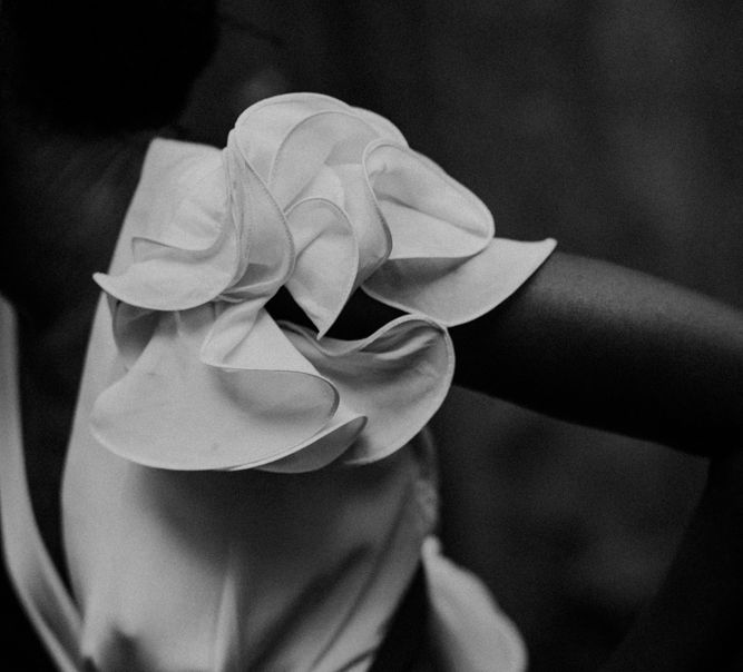 Ruffled Sleeve Wedding Dress Detail