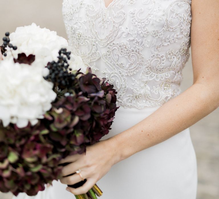 Bride in Tara Keely Wedding Dress with Intricate Beaded Bodice