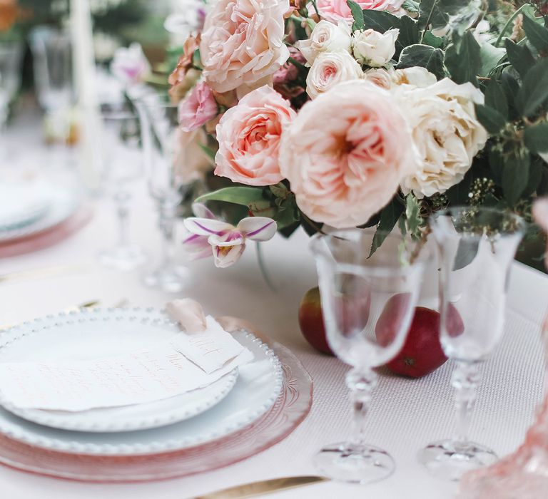 Pink Wedding Table Scape Styling