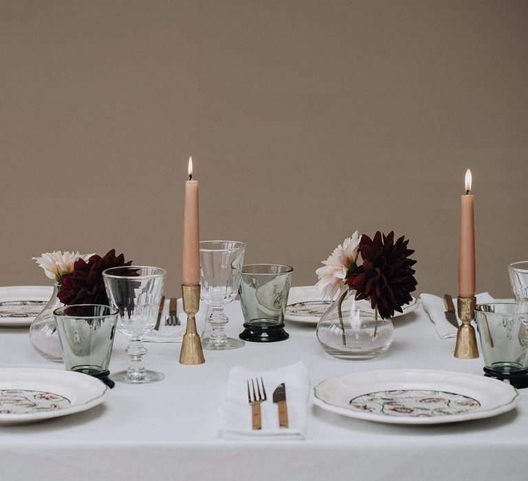 Elegant table setting with items from the Wedding Present Co. styled By Chenai