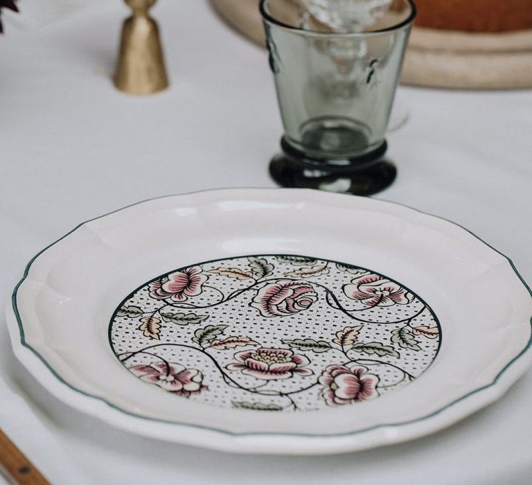 Floral patterned dinner service from the Wedding Present Co.