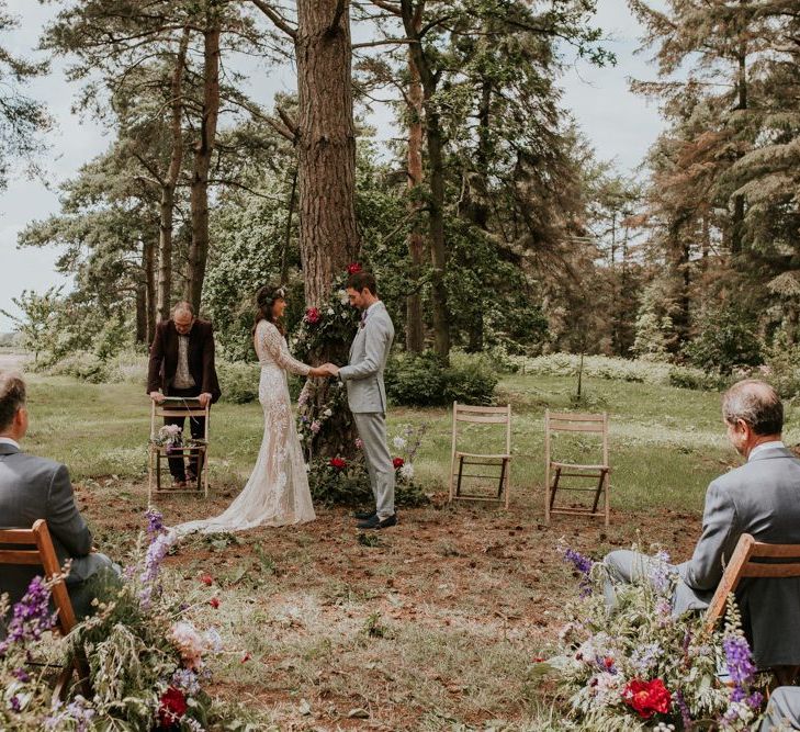 Outdoor wedding ceremony at Norfolk Wedding Venue