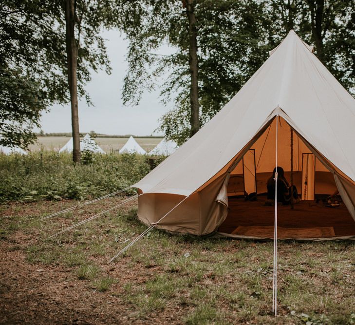 Bell Tents erected at Norfolk wedding venue for rustic celebration