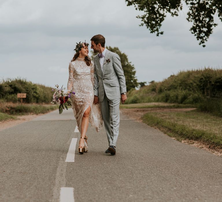 Platform wedding shoes for bride