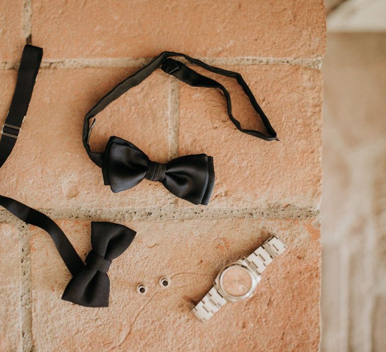 Bow ties for black tie wedding in Tuscany with destination wedding planner