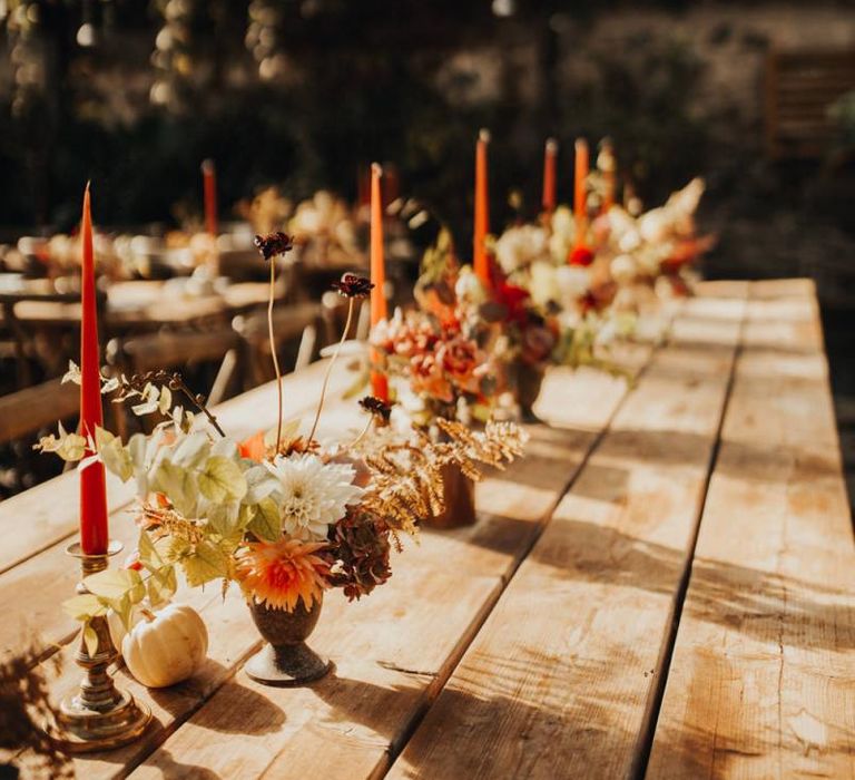 Autumn wedding table decor