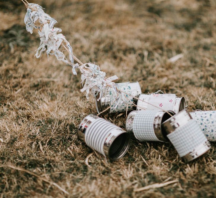 DIY Tin Cans for Wedding Car