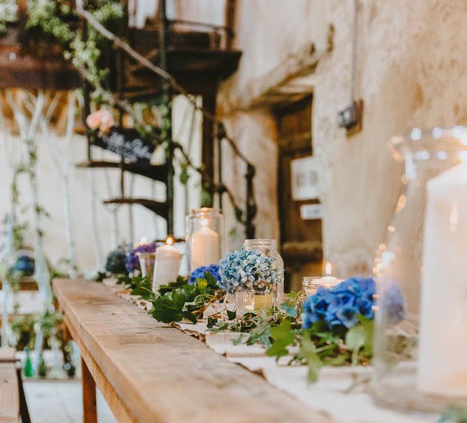 Rustic Barn Wedding Table Decor