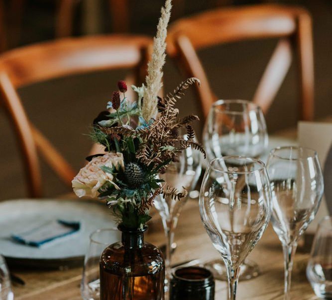 Wildflower wedding table decor