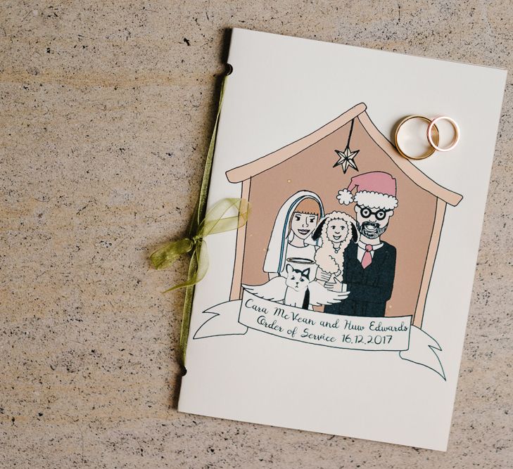 Becky Bygone Nativity Themed Wedding Stationery | Candle Lit Christmas Wedding at Gray's Inn London with Christmas Carols &amp; Festive Wreaths | John Barwood Photography