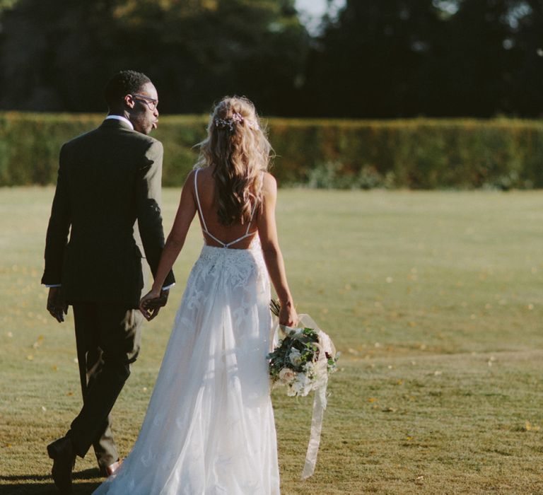 Backless wedding dress for Kirtlington Park wedding