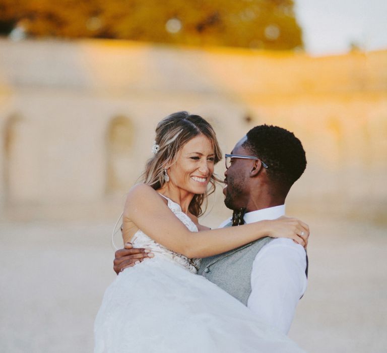 Bride and groom at Kirtlington Park wedding