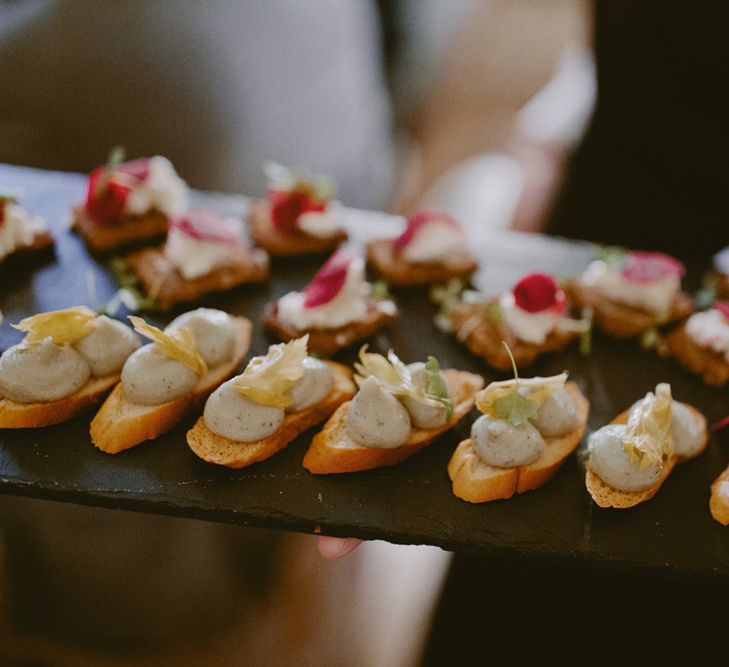 Canapés at wedding