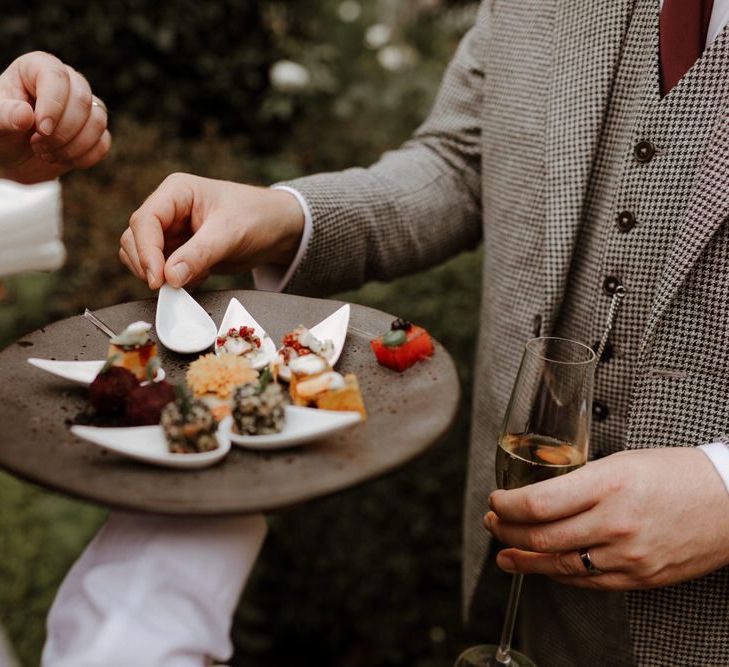 Wedding canapés at Syon Park