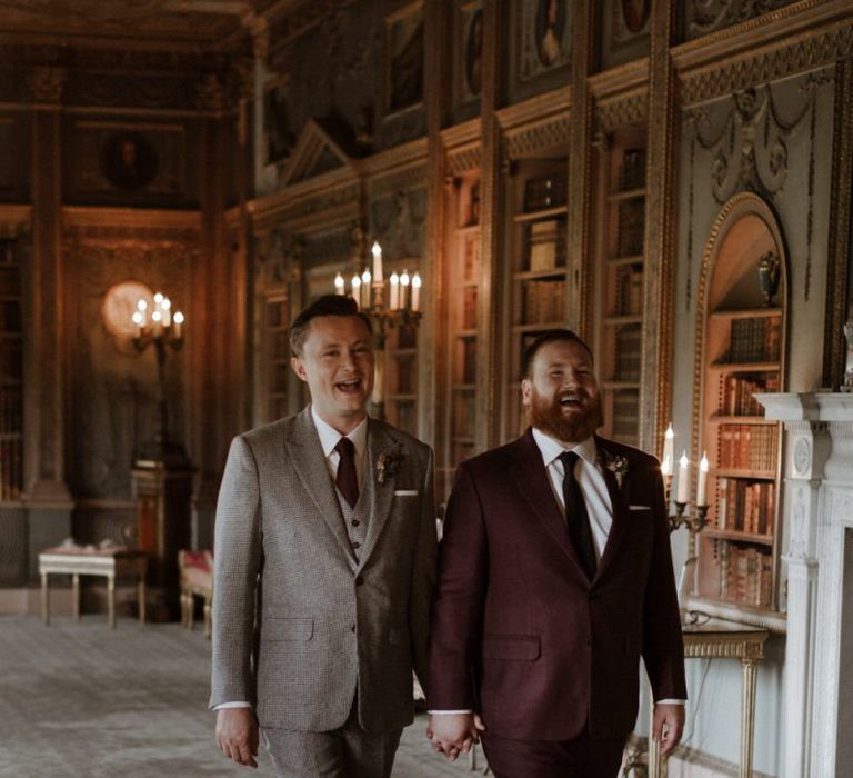 Gay couple at Syon Park wedding