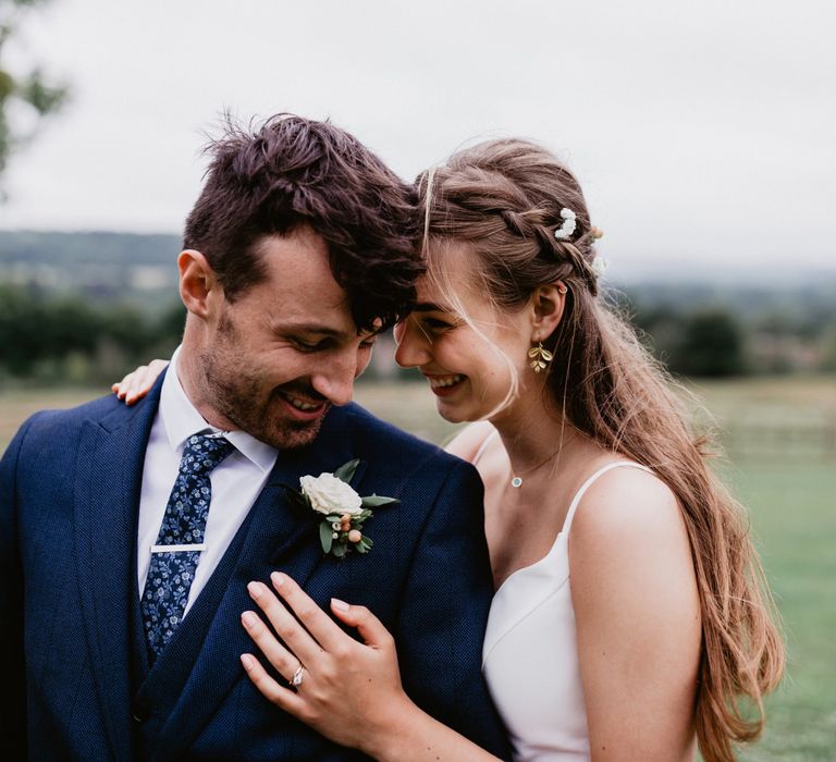 Intimate bride and groom portrait at 2020 wedding