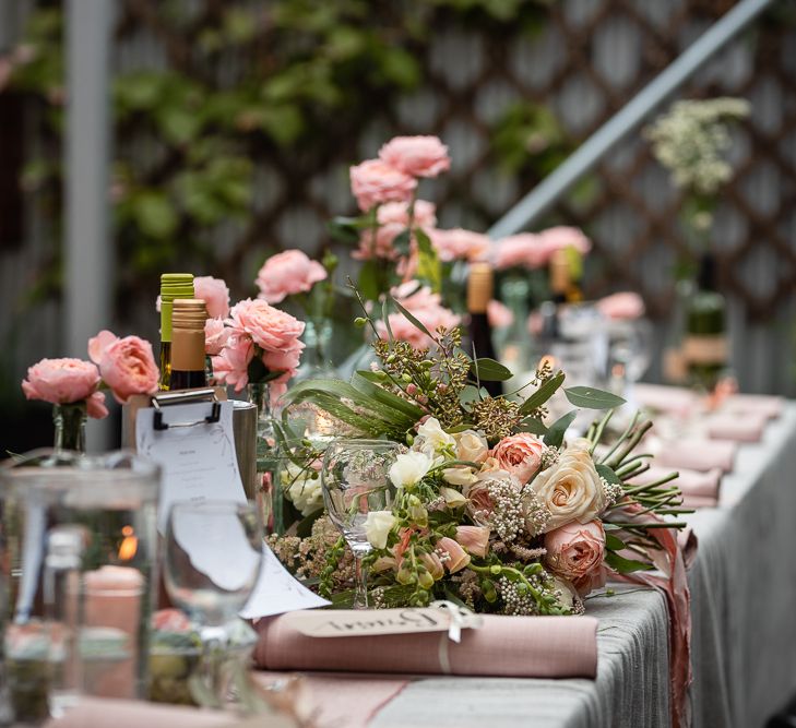 Romantic Pink and Cream Wedding Flowers