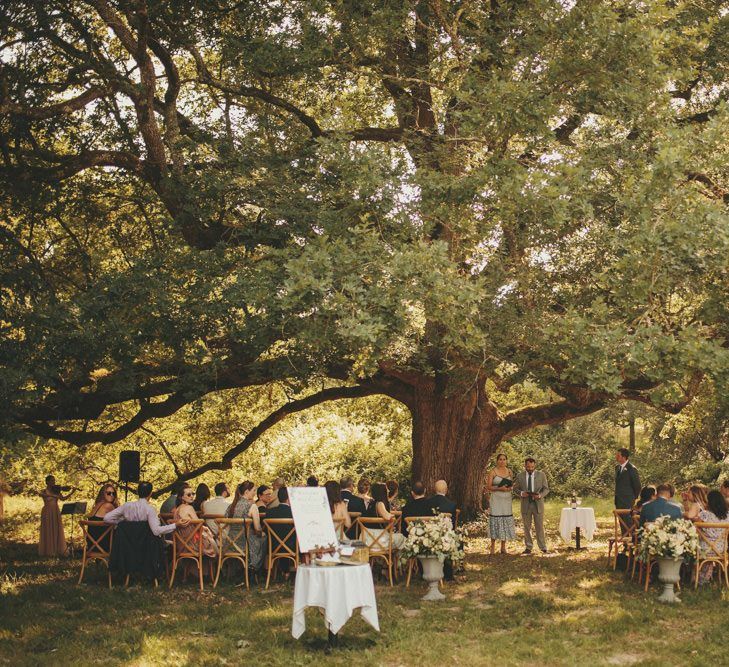 Outdoor ceremony at Chateau de la Valouze