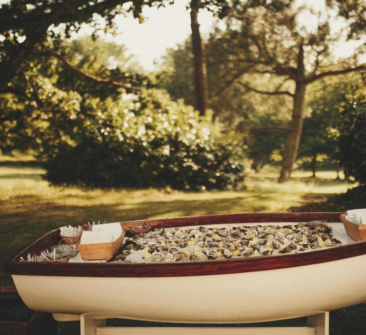 Oyster bath for guests at French wedding