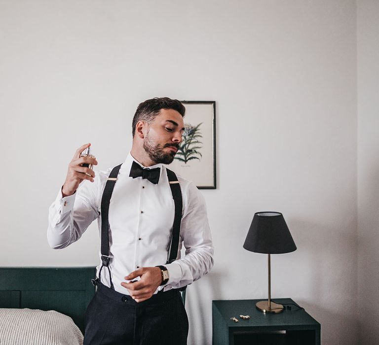 Groom preparations for Italian wedding