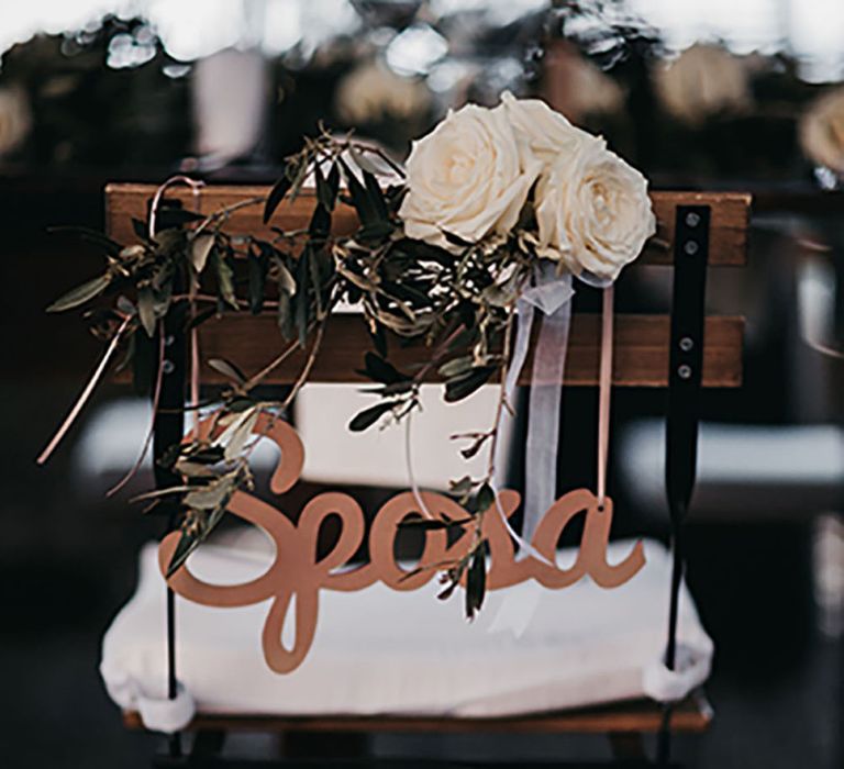 Wedding chair back decor