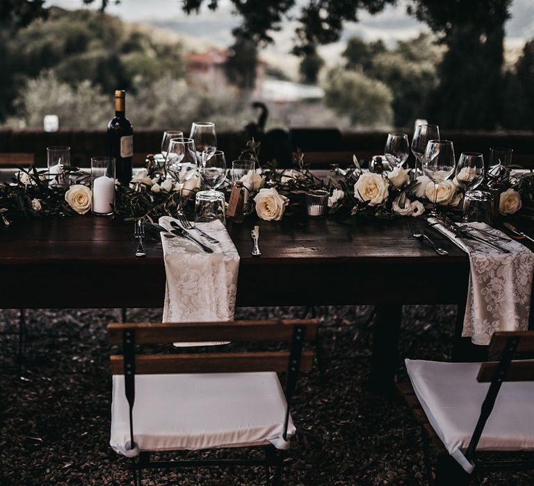 Black and white wedding table decoration