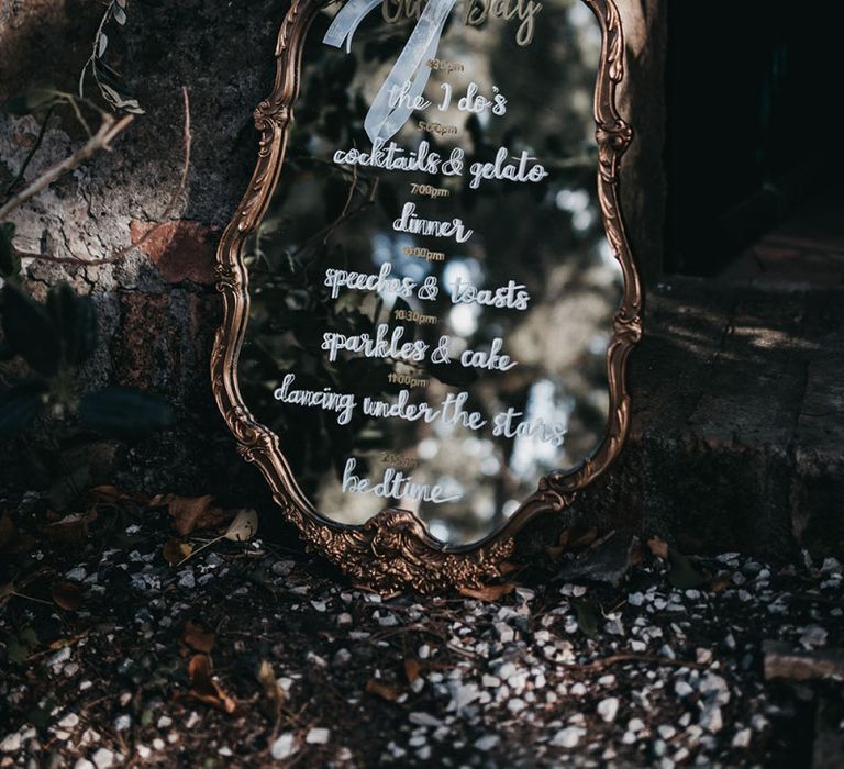 Mirrored wedding sign